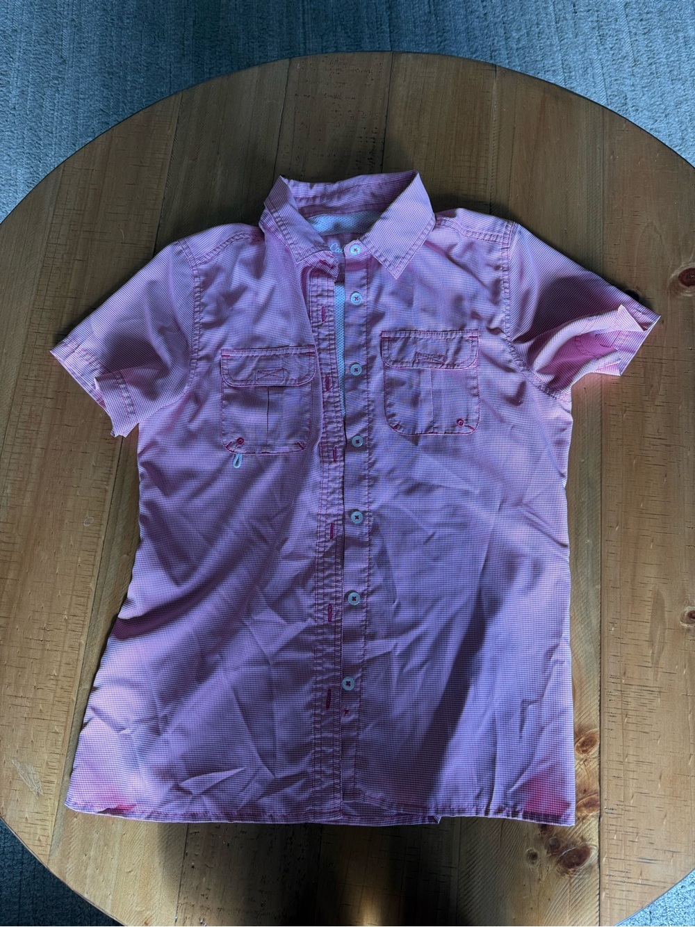 Cabela's Pink Checked Short Sleeve Shirt
